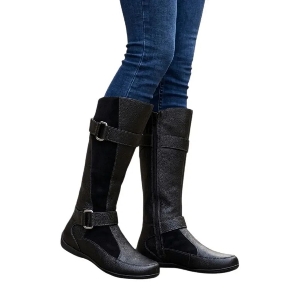 NATURALIZER Starbury Black Leather Riding Boot Size 5M